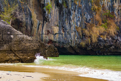Rock formations by sea