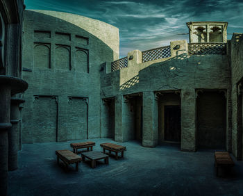 View of old hotel building in dubai