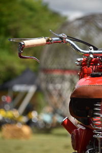 Motorcycle flying in sunlight