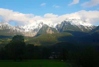 Scenic view of mountains against sky