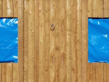 Close-up of red door