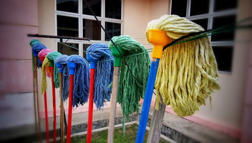 Multi colored umbrellas