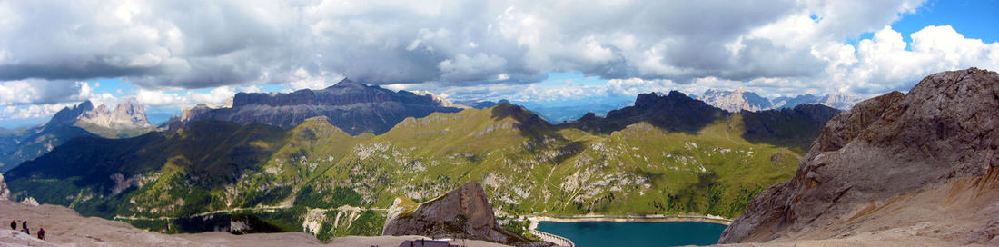 Panoramic view of mountains against sky