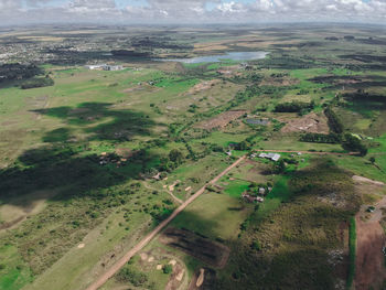 High angle view of agricultural field