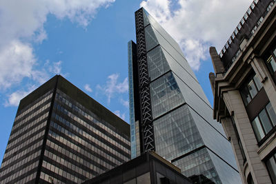 Low angle view of modern buildings against sky