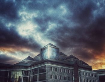 Storm clouds over city