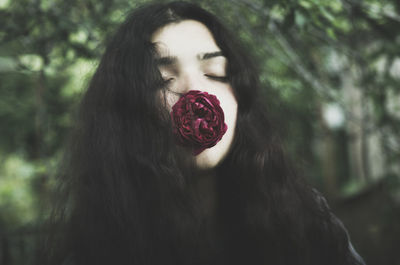 Close-up of young woman