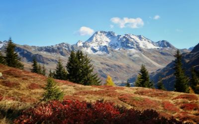 Scenic view of mountains against sky