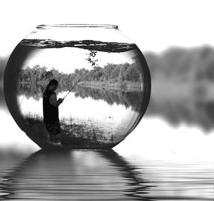 Reflection of trees in water