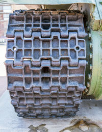 Close-up of old machine part