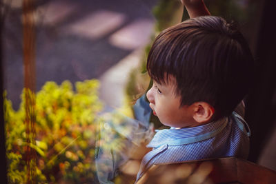 Close-up of girl looking away