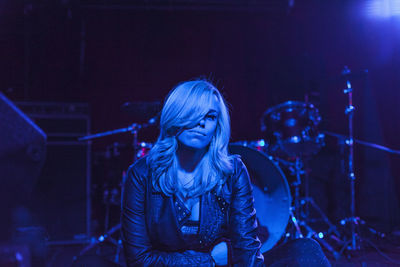 Portrait of a beautiful young woman at a nightclub