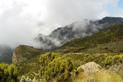 Scenic view of mountains against sky, aberdare ranges, kenya 