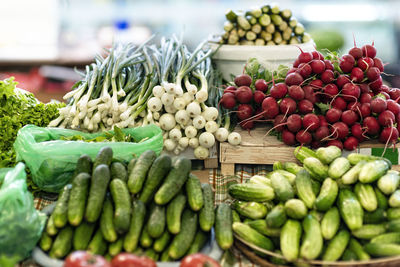 Vegetables for sale in market