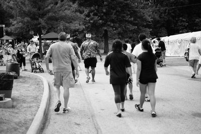 People walking on road