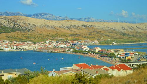 High angle view of town
