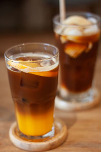 Close-up of drink on table