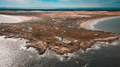 High angle view of sea shore