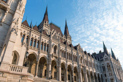 Beautiful architecture of famous hungarian parliament building in budapest, hungary