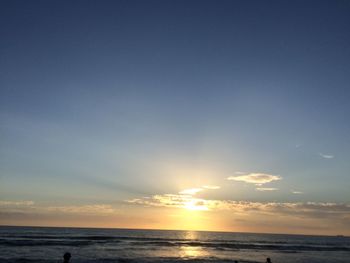Scenic view of sea at sunset