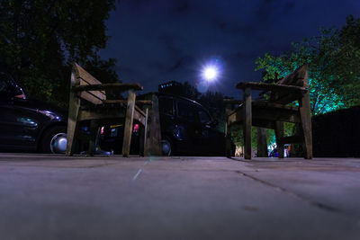 View of road at night