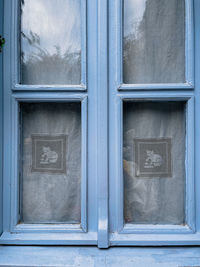 Closed door of building