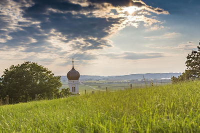 Scenic view of land against sky