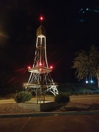 Illuminated christmas tree at night