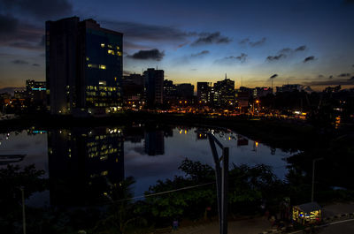 Illuminated city at night