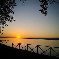 Scenic view of sunset over sea