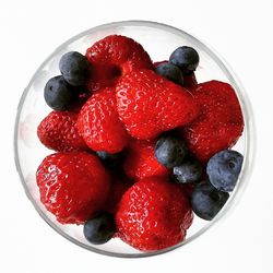 Close-up of red berries in bowl