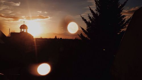 View of city at sunset