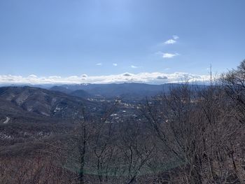 View of landscape against cloudy sky