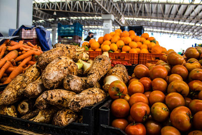 Close-up of fruits for sale at market stall