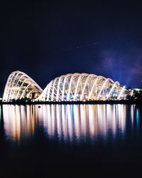 View of illuminated city at night