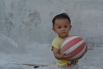 Lady with plastic ball