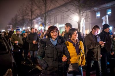 Group of people at music concert