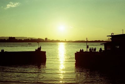 Scenic view of sunset over river