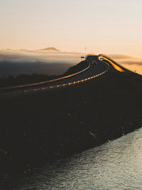 Shot of the endless bridge of the atlantic road in norway