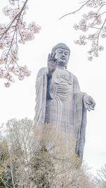 Low angle view of statue against clear sky