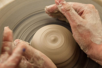 Close-up of person holding hands