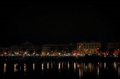 Illuminated city at night