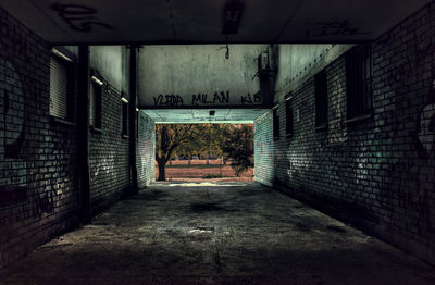 Empty corridor in abandoned building