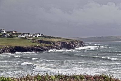 View of sea against cloudy sky