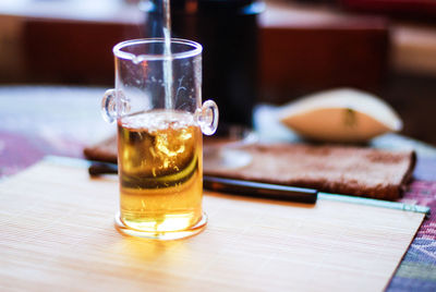 Close-up of drink on table