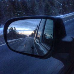 Road seen through car windshield