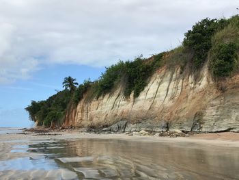 Scenic view of beach against sky