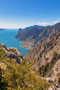 Nice view of limone del garda from punta larici