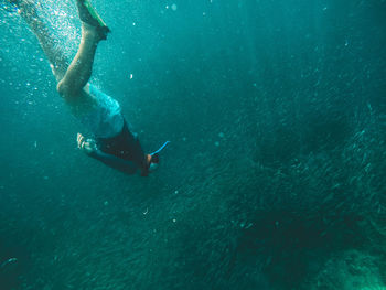 Man swimming in sea