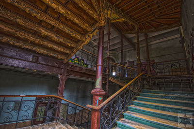 Low angle view of ceiling of historical building